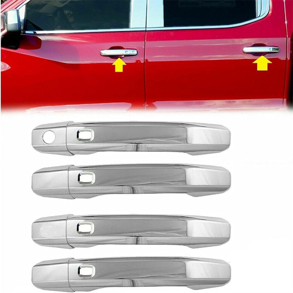 ya 5 8.7 4 Sets Chrome Door Handle Cover w/ for Smart for GMC for Sierra 1500 2500/3500HD 2020-21