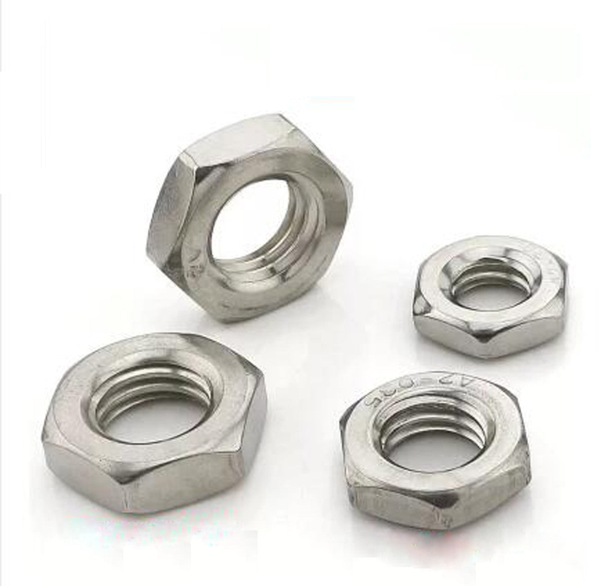 304 Stainless Steel Select Size M17 - M24 Thin Hex Nuts Right Hand Fine Thread