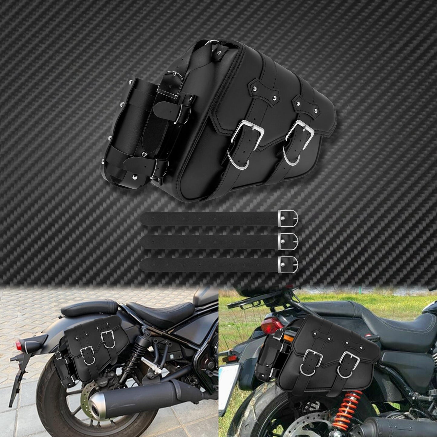ya 11 6.5 Motorcycle Saddlebag Storage Right Side Luggage Tool Saddle Bag w/ Bottle Bag