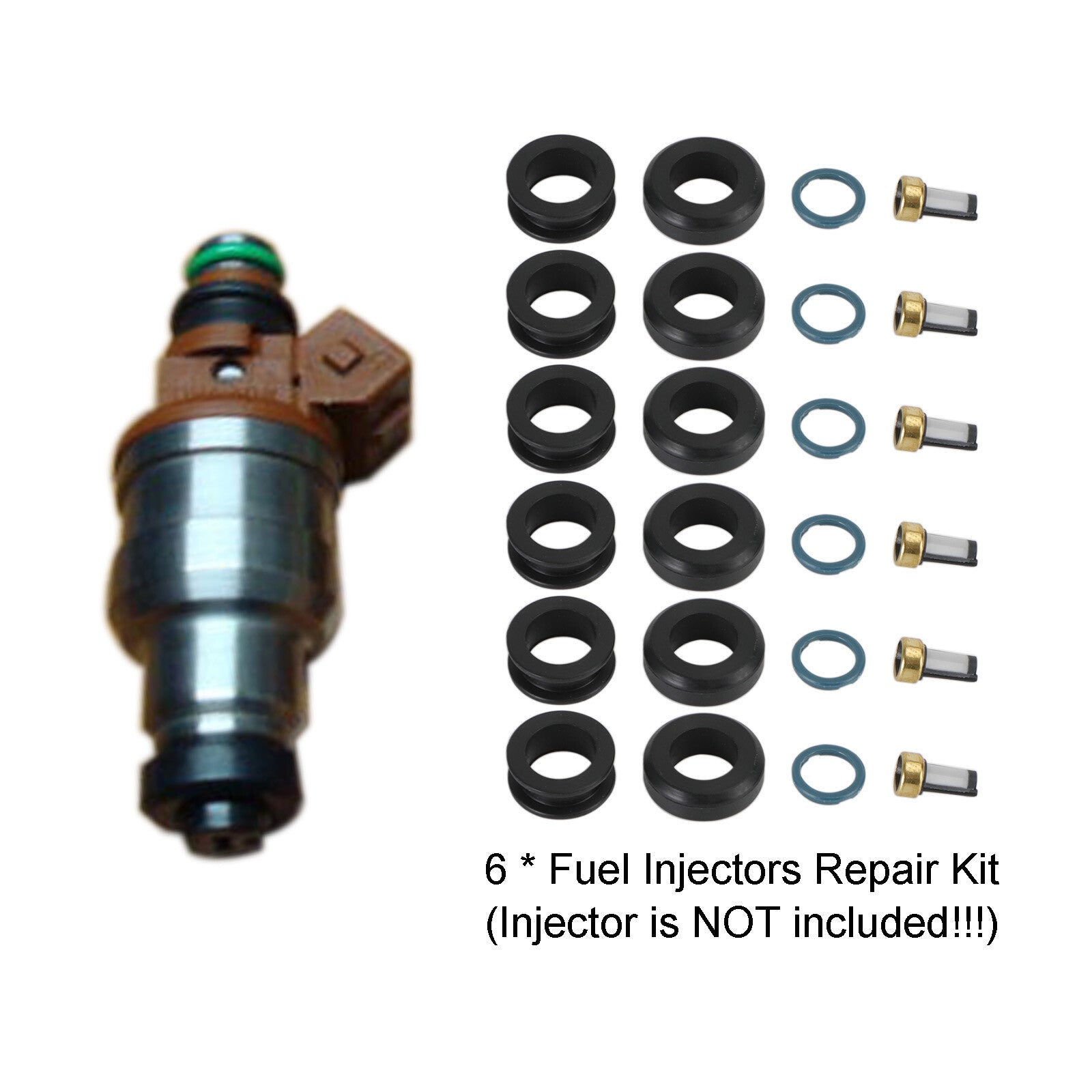 ya 1 8.5.2 6PCS Fuel Injectors Seal O-Ring Kit MD164888 for 3000GT INP-014
