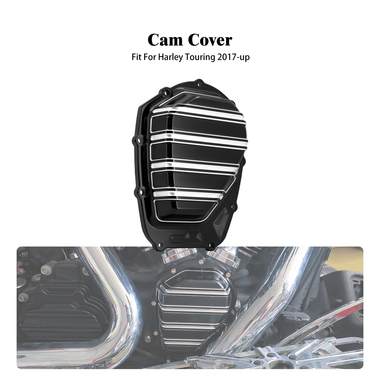 ya 3 6.23 Aluminum Side Cam Engine Cover for Harley Touring Road Electra Glide 2017-2023