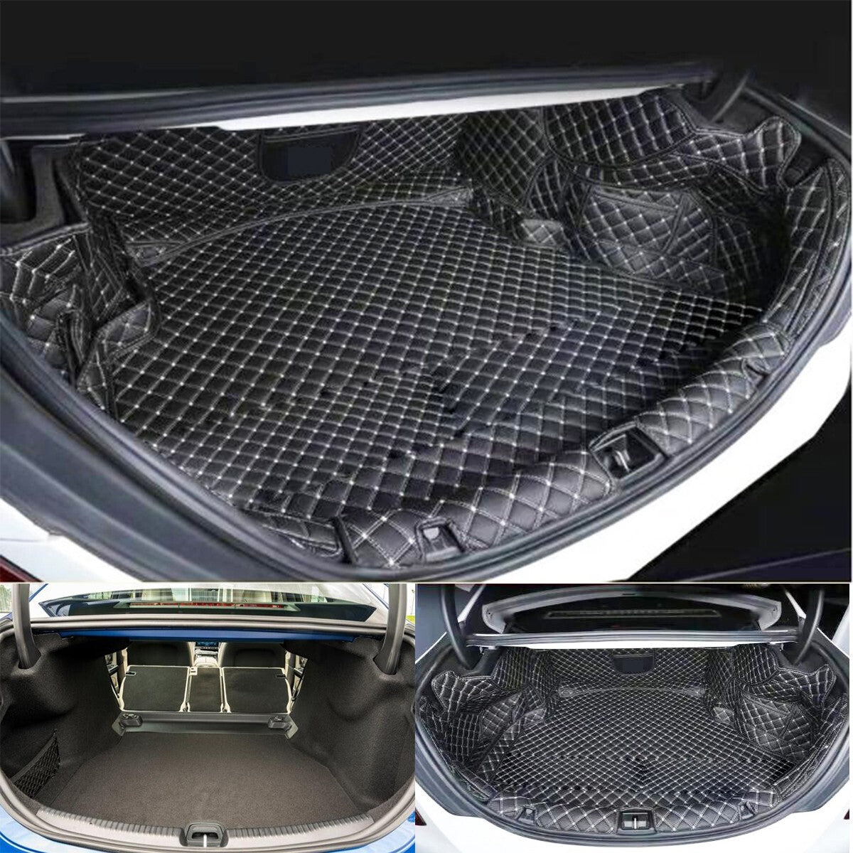ya 5 8.7 Car Leather Boot Cargo Liner Tray Rear Trunk Floor Mat For M- for benz C-Class 2022+