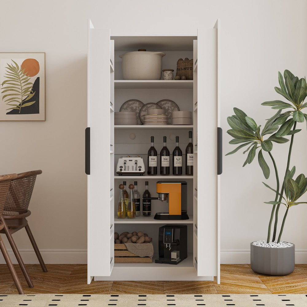 ya 28 62.99 Freestanding White Kitchen Pantry Cabinet ÿ Buffet Cupboards for Kitchen