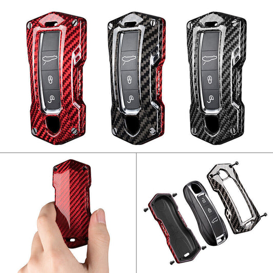 ya 10 5.28 For 2017-2018 for Porsche for Cayenne for PANAMERA Carbon Fiber Style Car Key Fob Case Cover