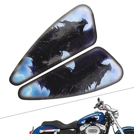 ya 2 7.16 2X Motorcycle 3D Stereo Fuel Gas Tank Stickers Waterproof Pad Decals Fit for Harley