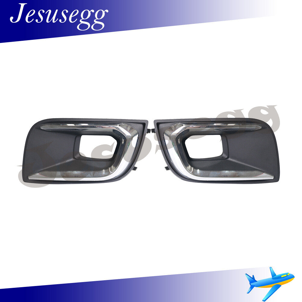 ya 13 5.27.2 2x Front Left+Right Bumper Foglight Bezel Cover Chrome For 18-21 for Toyota Sequoia