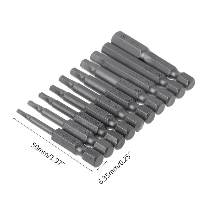 ya 26 10pcs Hexagon Screwdriver Bit Steel 1/4 Inch Shank Screw
