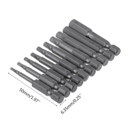 ya 26 10pcs Hexagon Screwdriver Bit Steel 1/4 Inch Shank Screw
