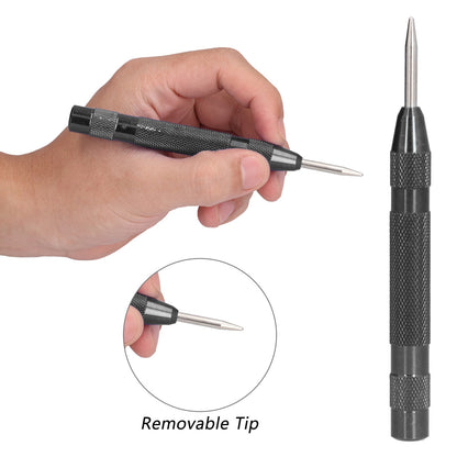 ya 26 Black Automatic Center Punch Hardened Steel Removable Tip Positioner Adjust NC