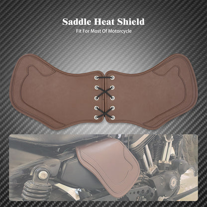 ya 5 8.7 Brown Leather Heat Saddle Shield Deflector Cushion Fit for Harley Sportster Dyna