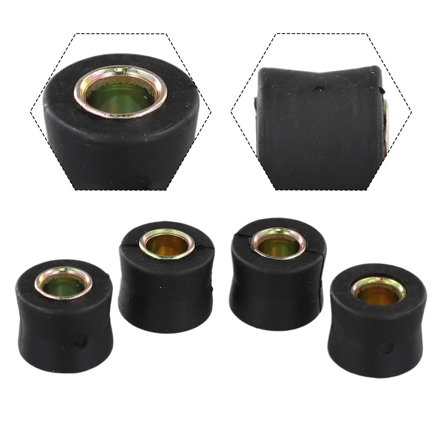ya 5 8.7 4x 10mm Rubber Shock Absorber Suspension Bushes Brush For Quad Dirt Bike For ATV