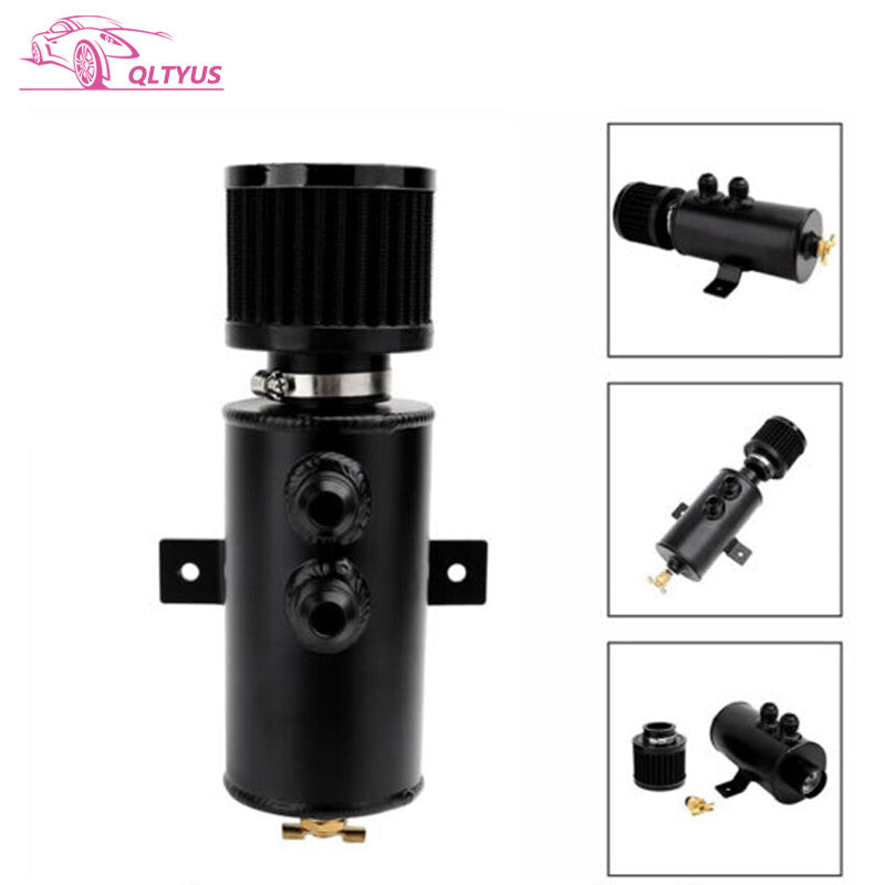 ya 1 8.5.1 10AN Oil Catch Can Reservoir Tank Breather Filter Baffled Kit Aluminum 10AN