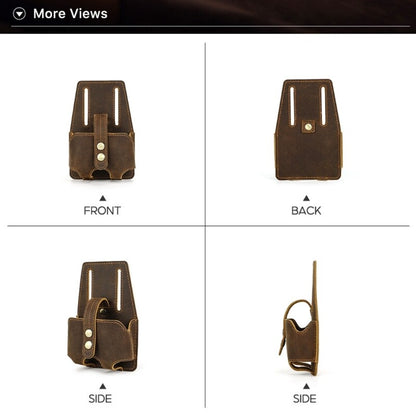 ya 26 Portable Leather Pouch with Waist Belt Attachment for 5m Steel Tape Measure