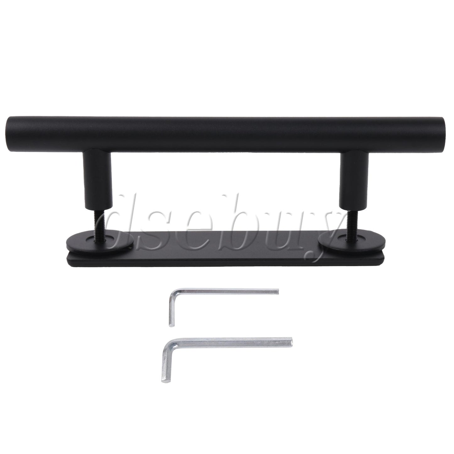 ya 14 Carbon Steel Round Handle Replacement Set for Sliding Barn Door Black 12 Inch