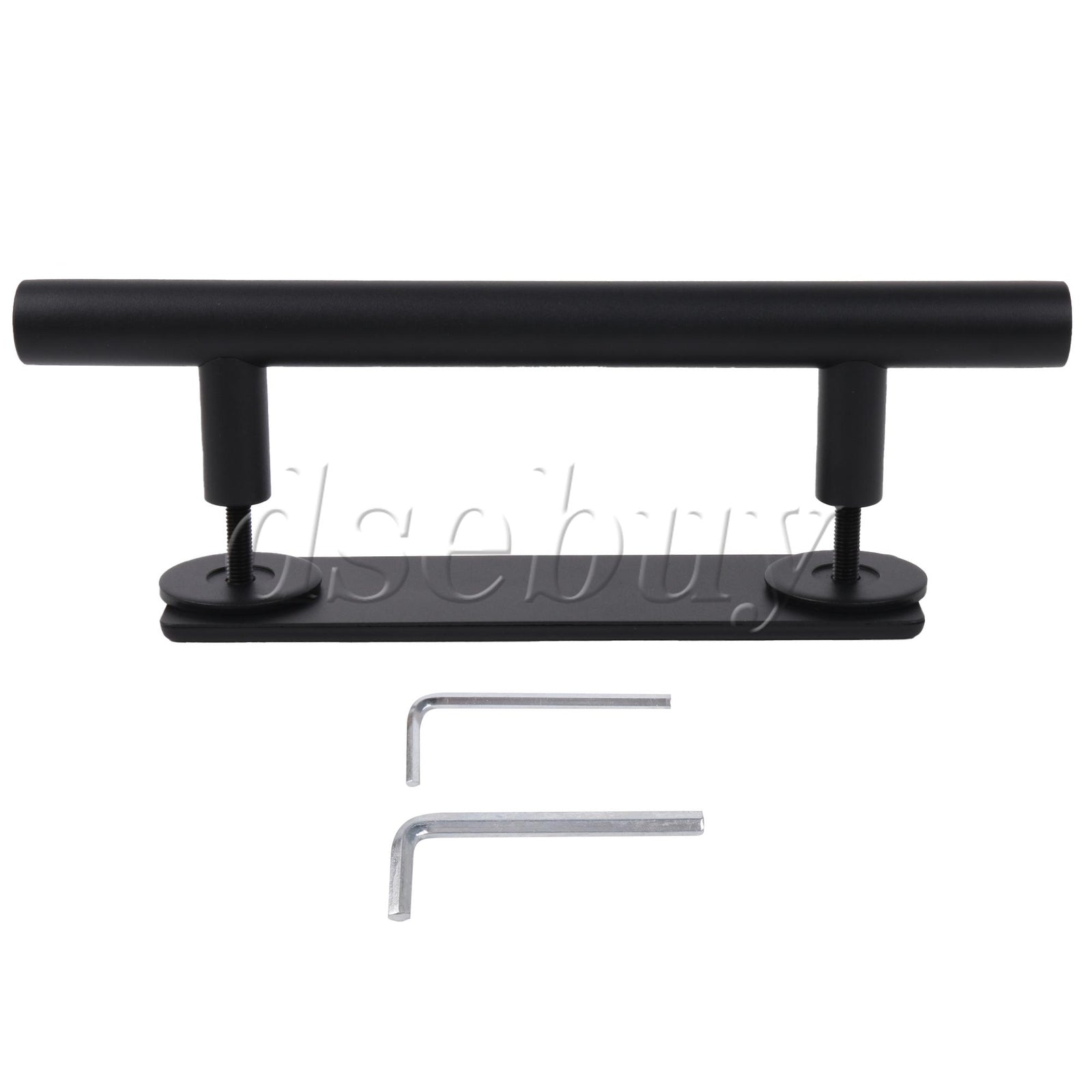 ya 14 Carbon Steel Round Handle Replacement Set for Sliding Barn Door Black 12 Inch