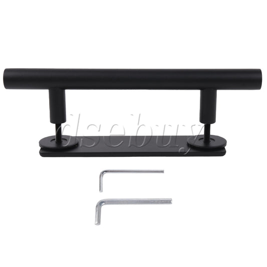 ya 14 Carbon Steel Round Handle Replacement Set for Sliding Barn Door Black 12 Inch