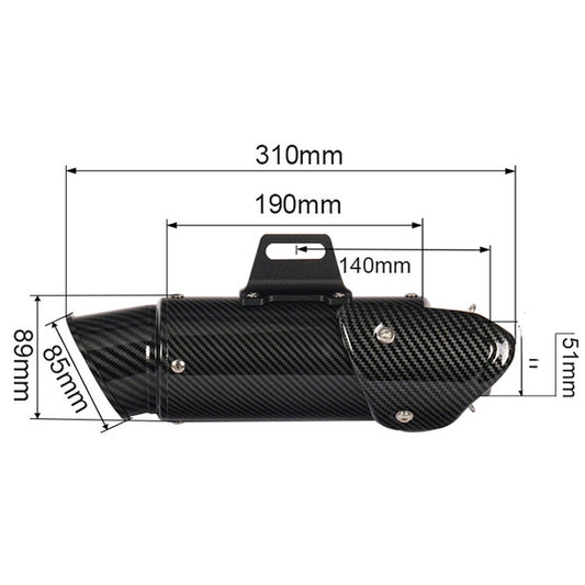 ya 2 6.26.2 Motorcycle Muffler Pipe 51 mm Tail Tip Vent Pipe Silencer for Kawasaki