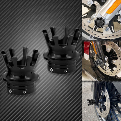 ya 5 8.7 All Black 29MM Crown King Front Axle Nut Cover Fit for Harley Sportster Touring