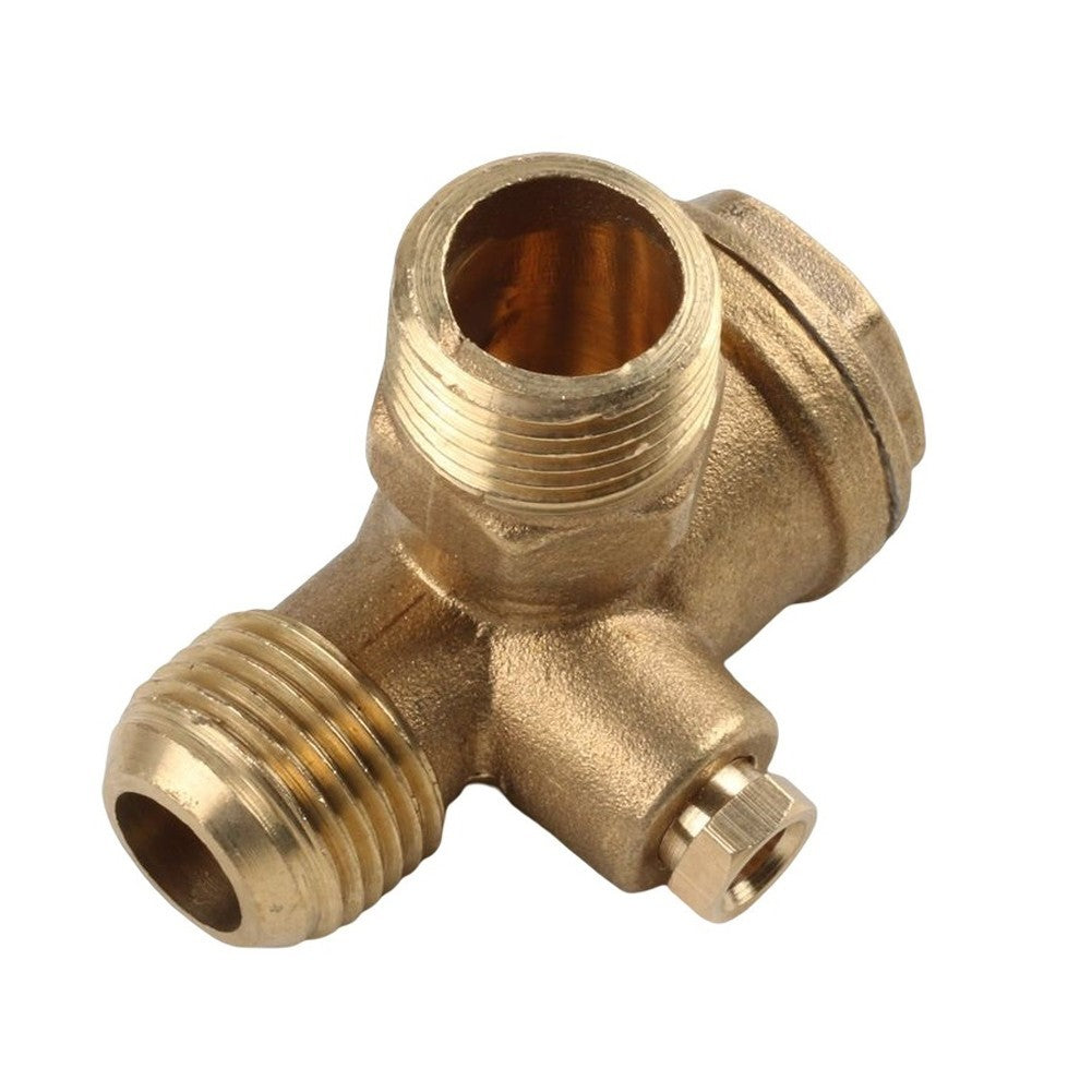 ya 14 20mm Air Compressor 3-Port Brass Male Threaded Check Valve Connector Tool New