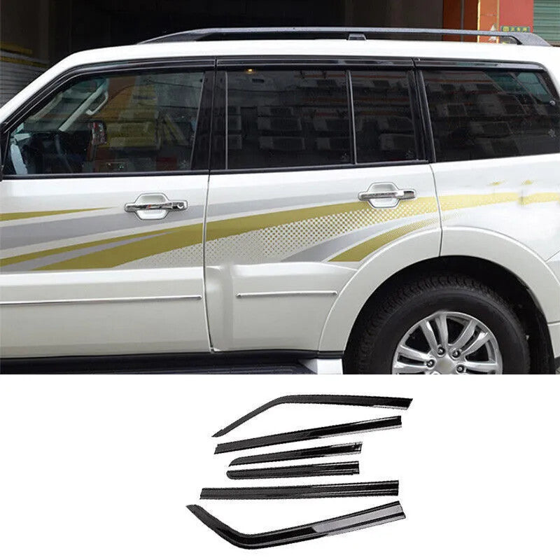 ya 4 6.17 for Mitsubishi for Pajero Montero 06-19 Black Window Visor Sun Rain Guard Deflector