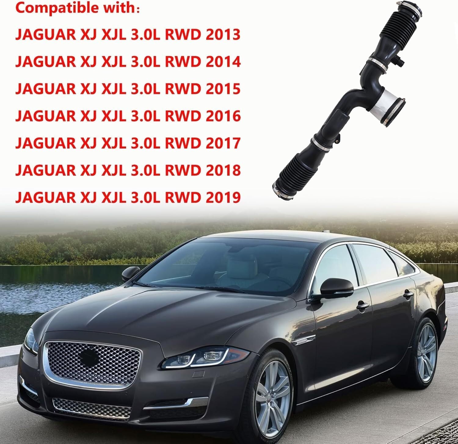 ya 5 8.7 For 2013-2019 for Jaguar XJ XJL 3.0L RWD C2D17107 AIR INTAKE RESONATOR HOSE TUBE