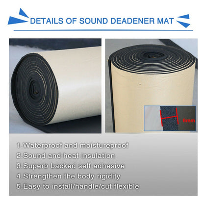 ya 5 8.7 5mm Car Stereo Noise Heat Insulation Sound-proof Dampening Pad Mat 50*80cm New