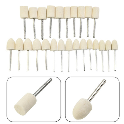 ya 17 25 Wool Wheel Felt Polishing Buff Small Buffing Buffer Set Rotary Bit Tool Kit