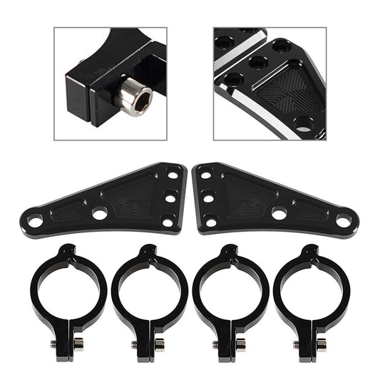 ya 3 6.23 CNC Headlight Lamp Mount Bracket For 41mm Fork Tubes Motorbike Universal Pair