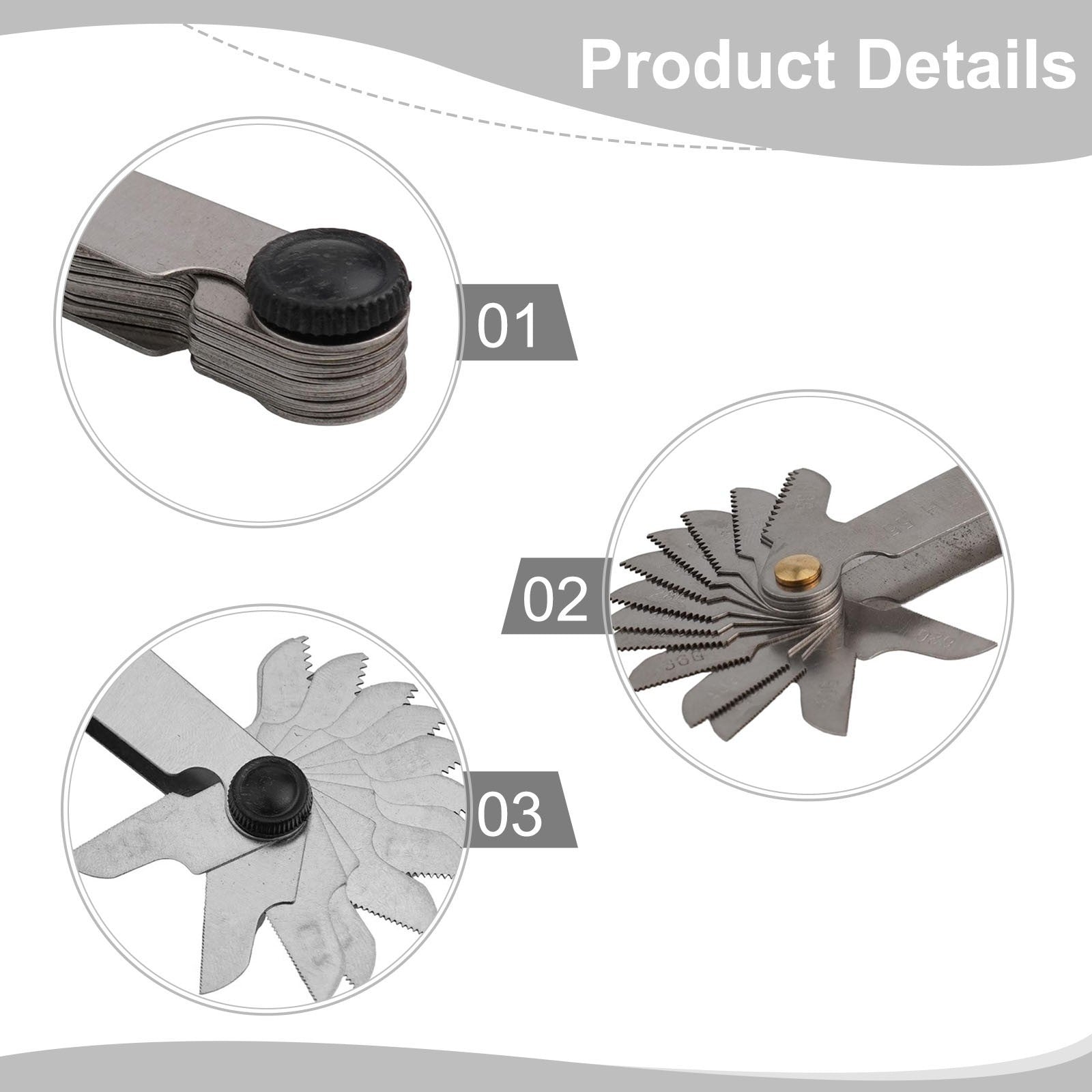 ya 16 Portable 28pcs Thread Pitch Cutting Gauge Tool Set for Easy Transportation