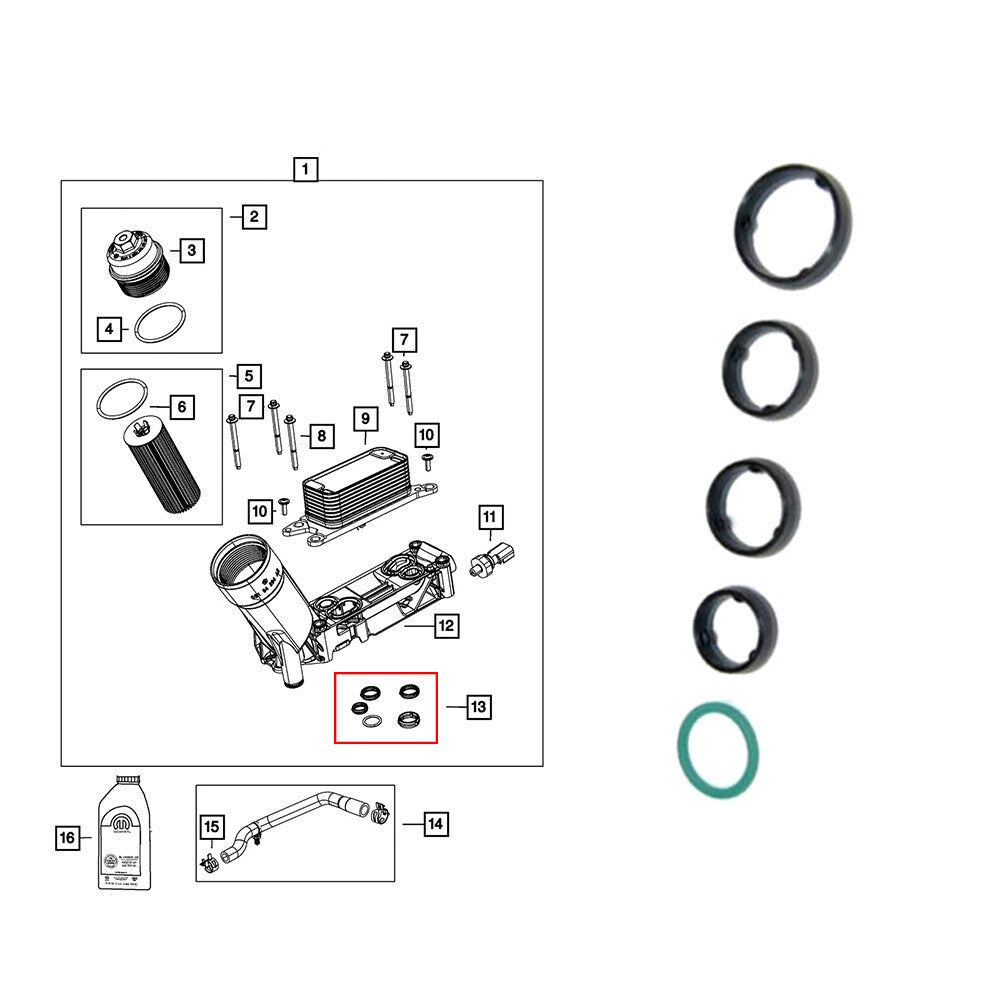 ya 5 8.7 Set of 5 Upper Intake Manifold Gaskets for Chrysler for Dodge for Ram for Jeep 3.6L Engine