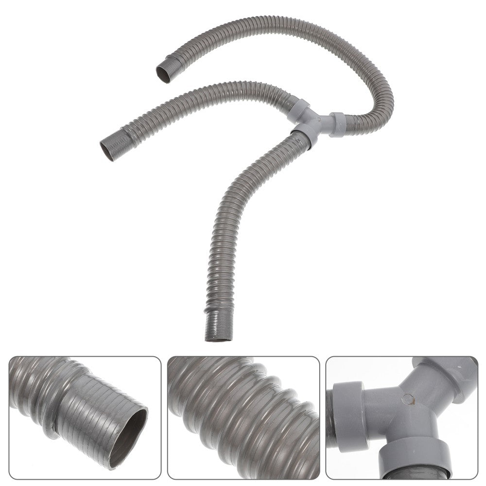 ya 5 8.7 Double-headed Sewer Pipe Kitchen Drain Hose Drainage Water Outlet