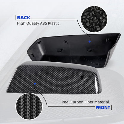 ya 1 8.12 baidi For Silverado for Sierra 2014-2019 Glossy Real Carbon Fiber Mirror Cover Caps 2PCS