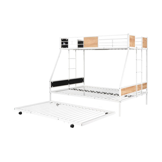 ya 28 CPC Certified 3-Sleeper Heavy-Duty Metal Twin over Full Bunk Bed with Trundle