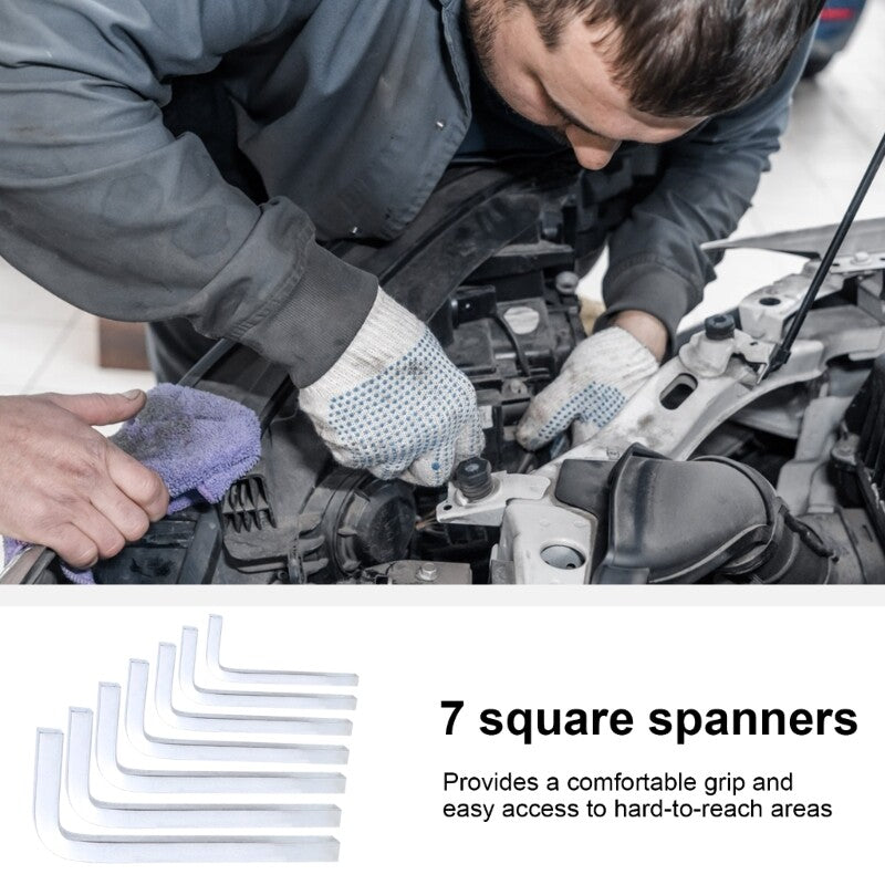 ya 26 7PCS L type Alloy Wrench Kit for Various Screws 3/4/5/6/7/8/10mm Square Head