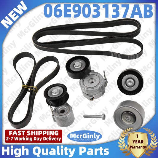 ya 3 6.24 Engine Belt Tensioner Idler Pulley Kit for Audi for A8 2010 2011 2012 2013 3.0T CTUB