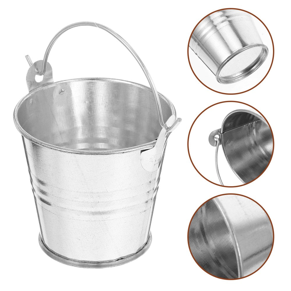ya 14 8PCS Tin Buckets Small Iron Buckets Tinplate Pails Metal Basket for Kids