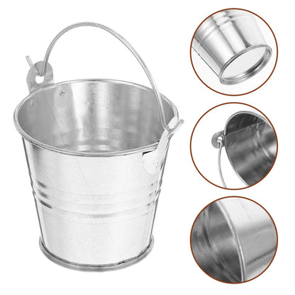 ya 14 8PCS Tin Buckets Small Iron Buckets Tinplate Pails Metal Basket for Kids