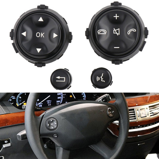 ya 8 5.27 Black Steering Wheel Switch Button Kit for Mercedes W221 S550 S63 CL550 07-10