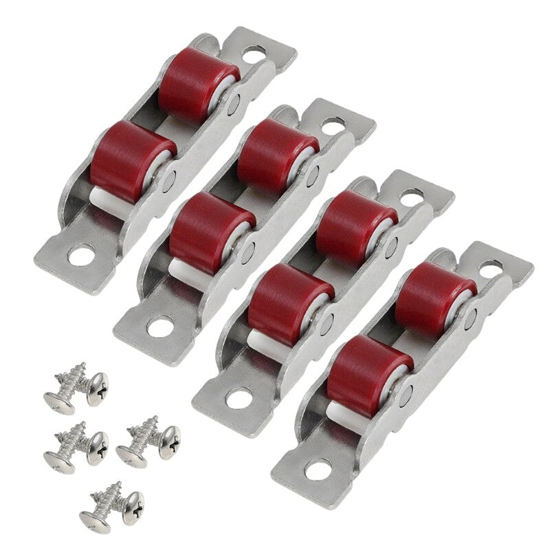 ya 14 4Pcs Double Wheel Glass Door Sliding Rollers Push Pull Window Pulley Hardware