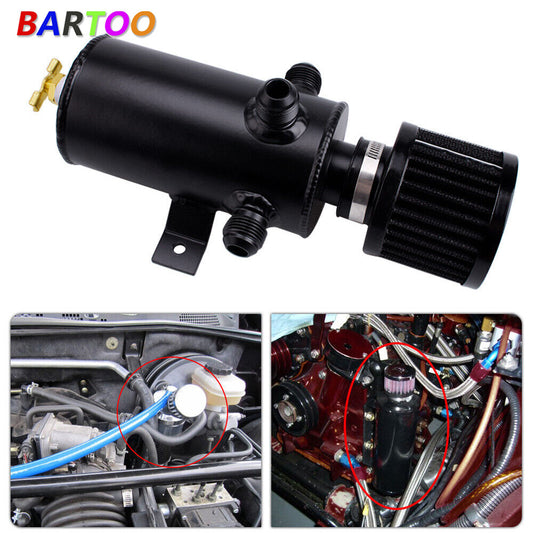 ya 27 6.21 750ml Oil Catch Tank Can Aluminum 3-AN10 Port Baffled Breather Filter Reservoir
