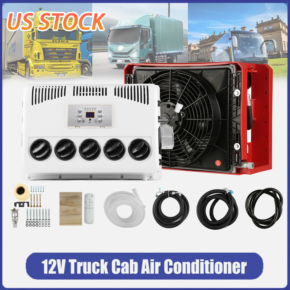 ya 1 7.7 12V Car Truck Cab Air Conditioner For Semi Bus RV Caravan Universal Split A/C