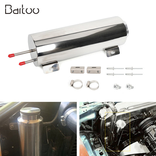 ya 27 6.21 3 X 9 32OZ Polished Stainless Steel Radiator Coolant Over Flow Puke Tank Can