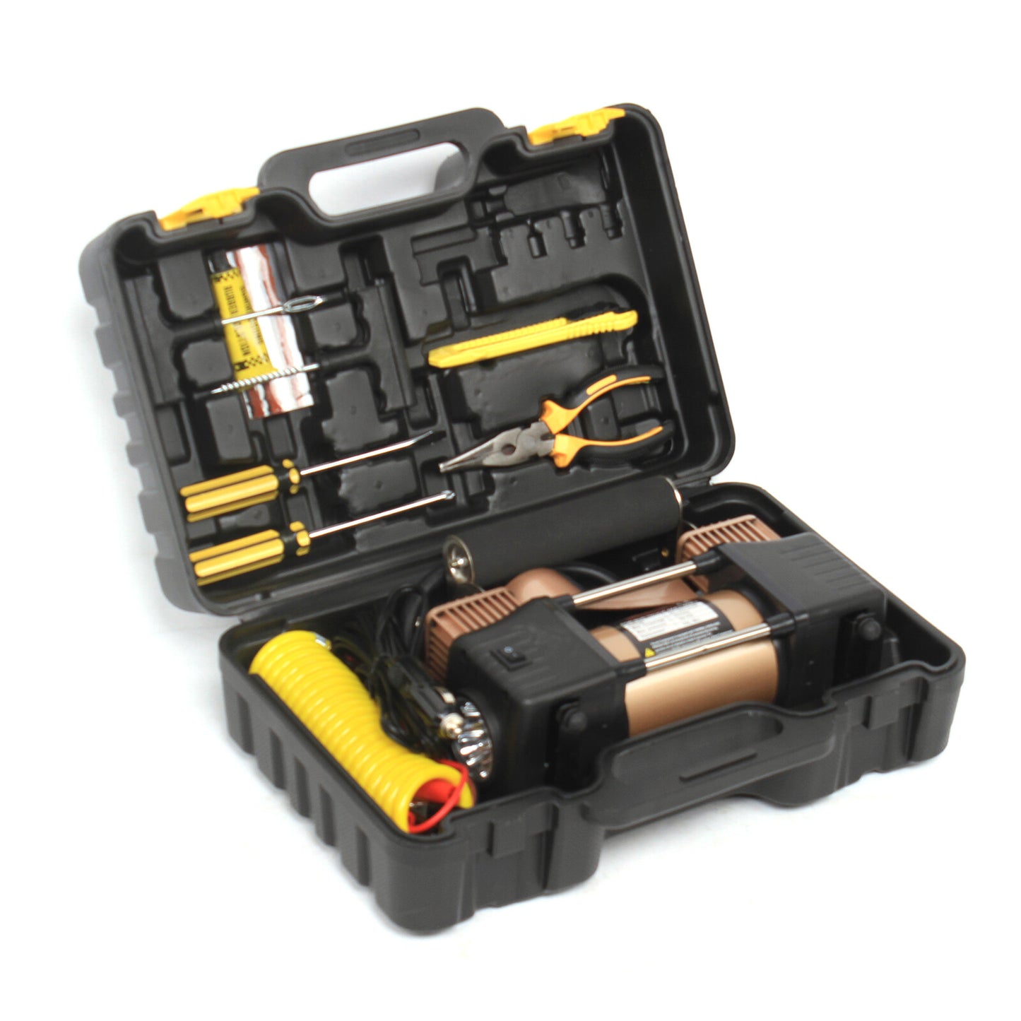ya 26 7.28.2 Portable Car Tire Inflator 150PSI 12V DC Double Cylinders Heavy Duty Air Pumpa