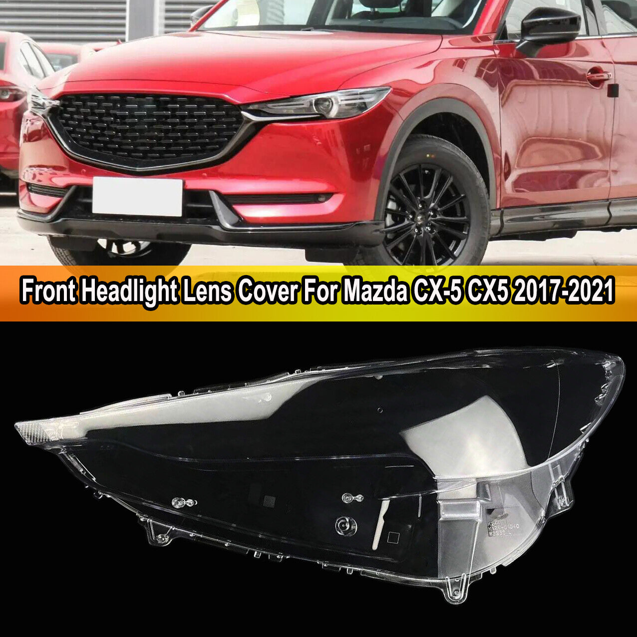 ya 13 5.27.2 for Mazda CX-5 CX5 2017-2021 Headlight Lens Cover Transparent Left Driver Side