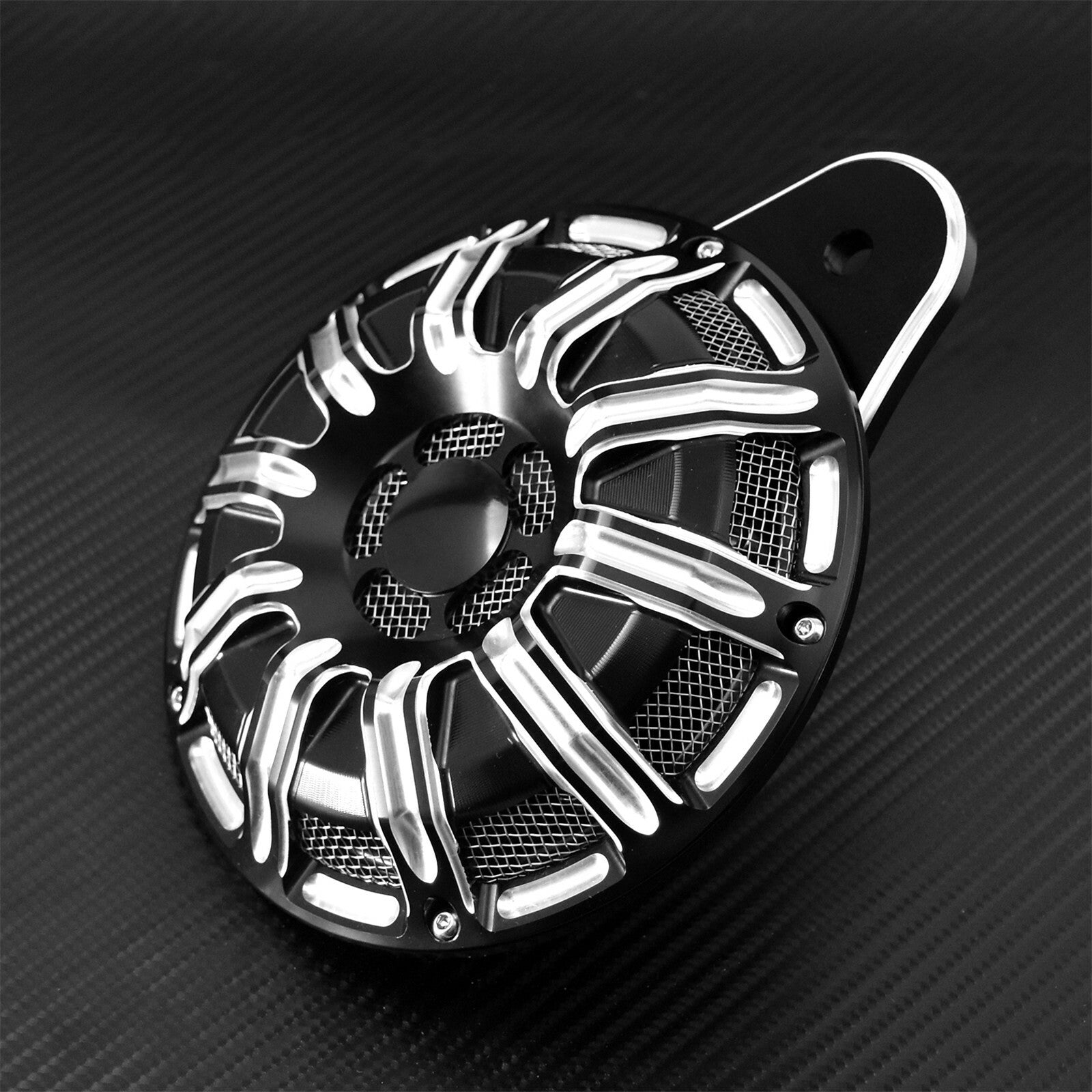 ya 5 8.7 Motorcycle 110dB CNC Horn Speaker Cover Black Fit for Harley Big Twin 1991-up