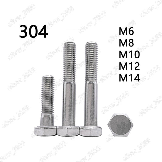 304 Stainless Steel Hexagon Head Bolts Partial Thread DIN931 M6 M8 M10 M12 M14