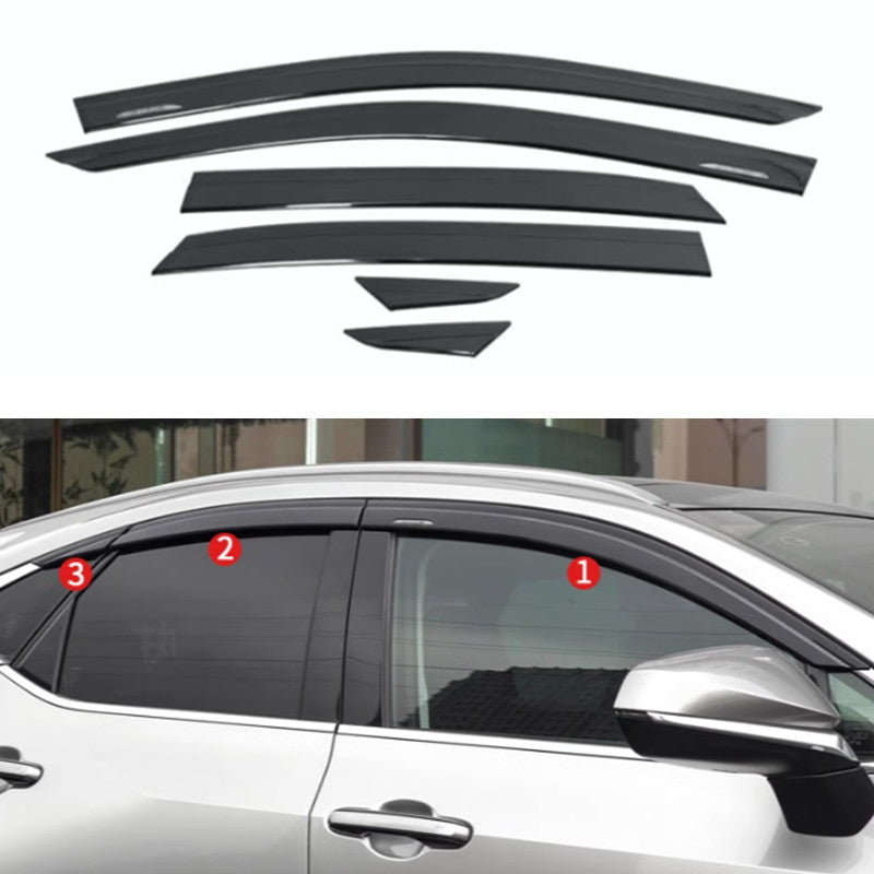 ya 4 6.17 for Lexus NX250 350H 450h 22-24 Window Visor Vent Shades Sun Rain Guard Black 6x