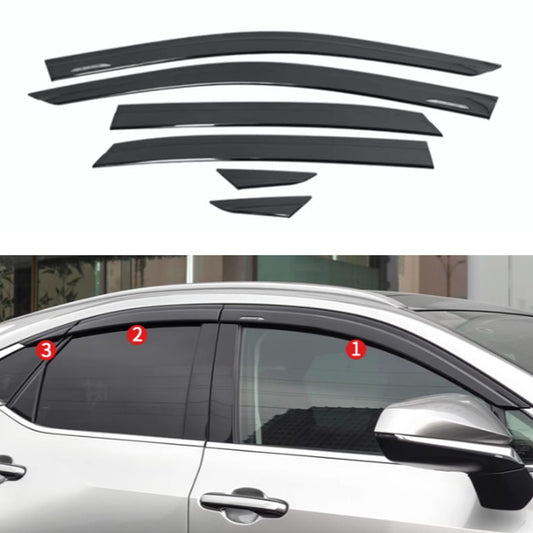 ya 4 6.17 for Lexus NX250 350H 450h 22-24 Window Visor Vent Shades Sun Rain Guard Black 6x