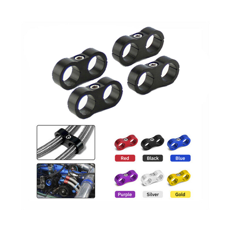 ya 2 7.16 4-8Pcs AN12 Hose Separator Clamp Fitting Connector Oil Fuel Hose Line Adapter