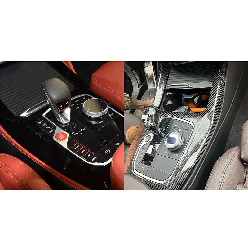 ya 11 10.28 Gear Shift Panel Cover Real Carbon Fiber For X3 G01 X4 G02 X3M F97 X4M F98 
